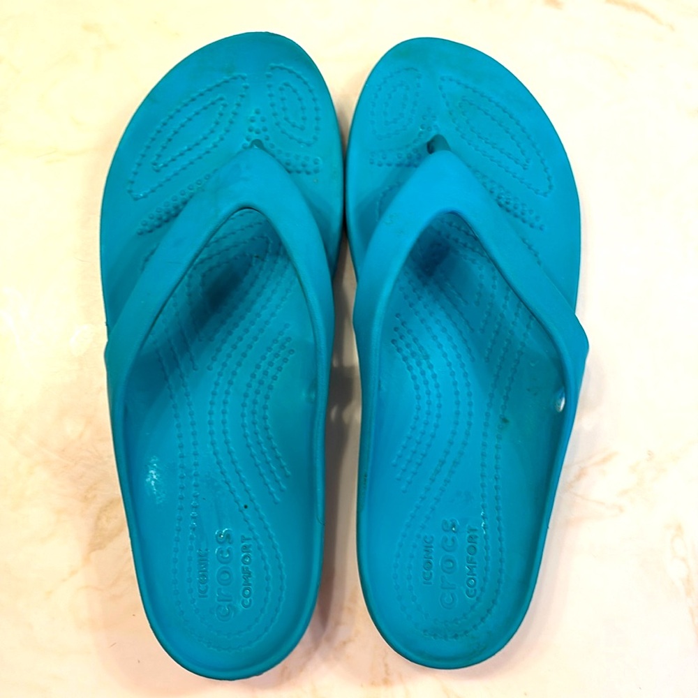 Women’s Croc Flip Flops - Teal